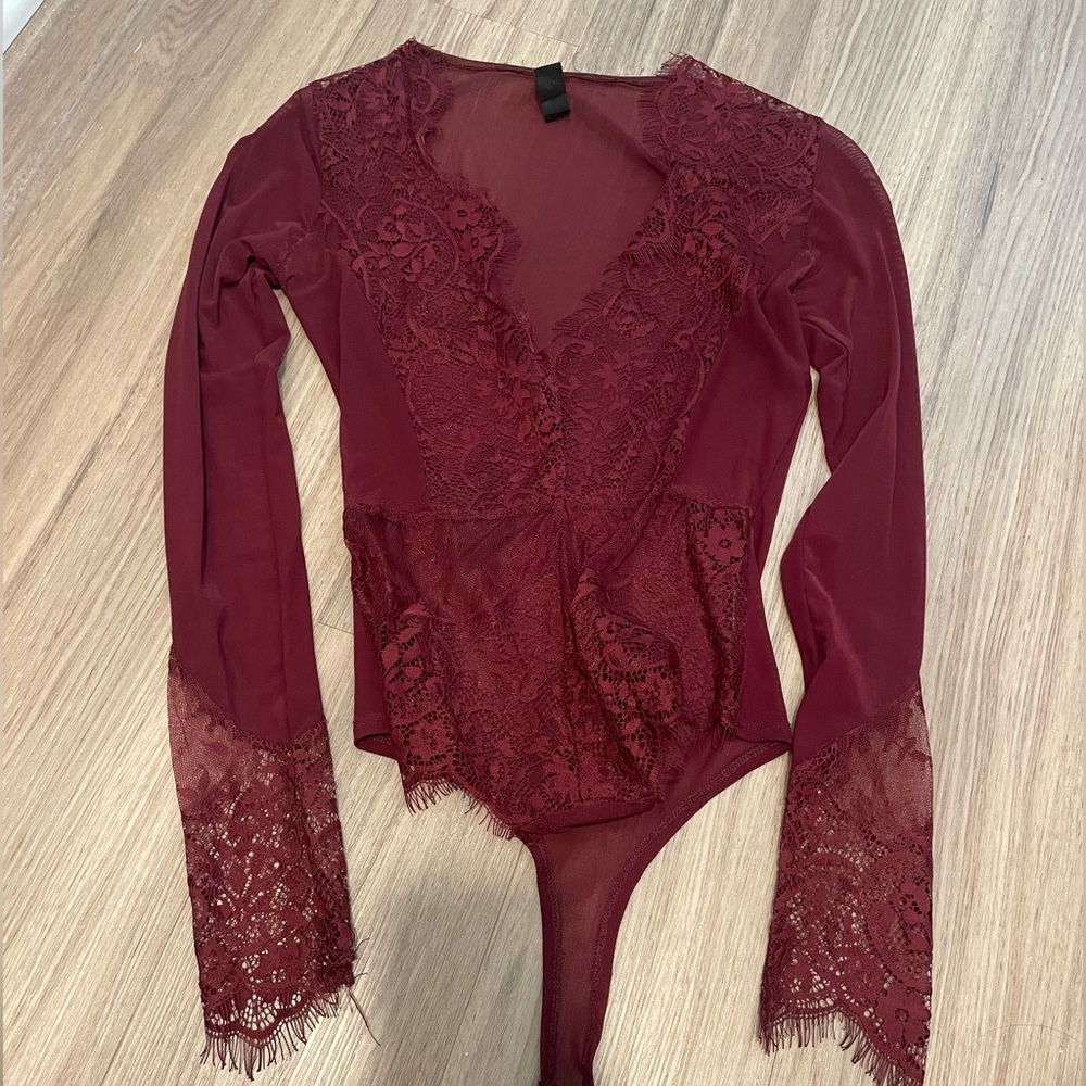 Sheer lace bodysuit
